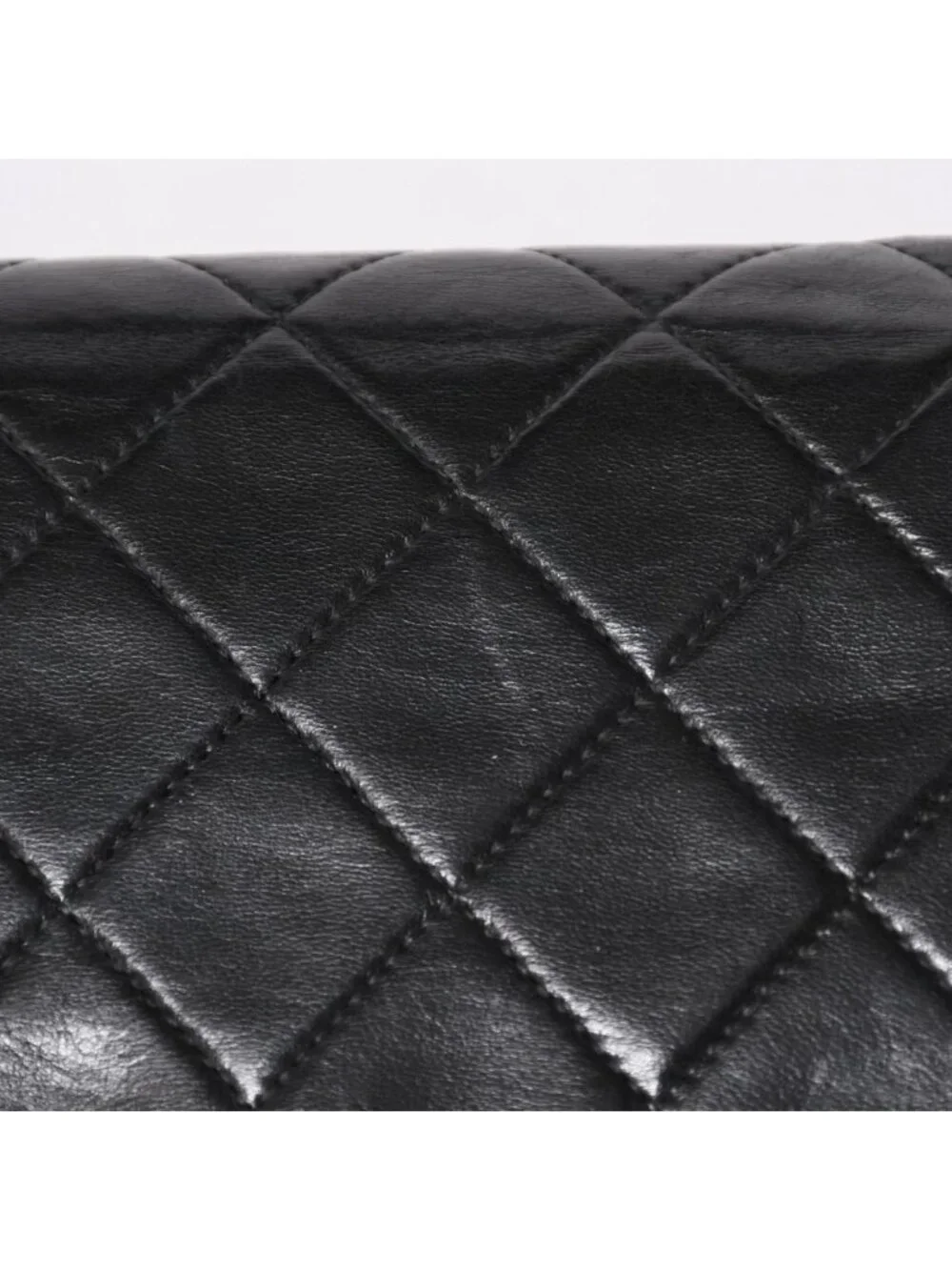 Chanel Quilted 25 Double Flap Chain Shoulder Bag CC Logo Lambskin Black Gold